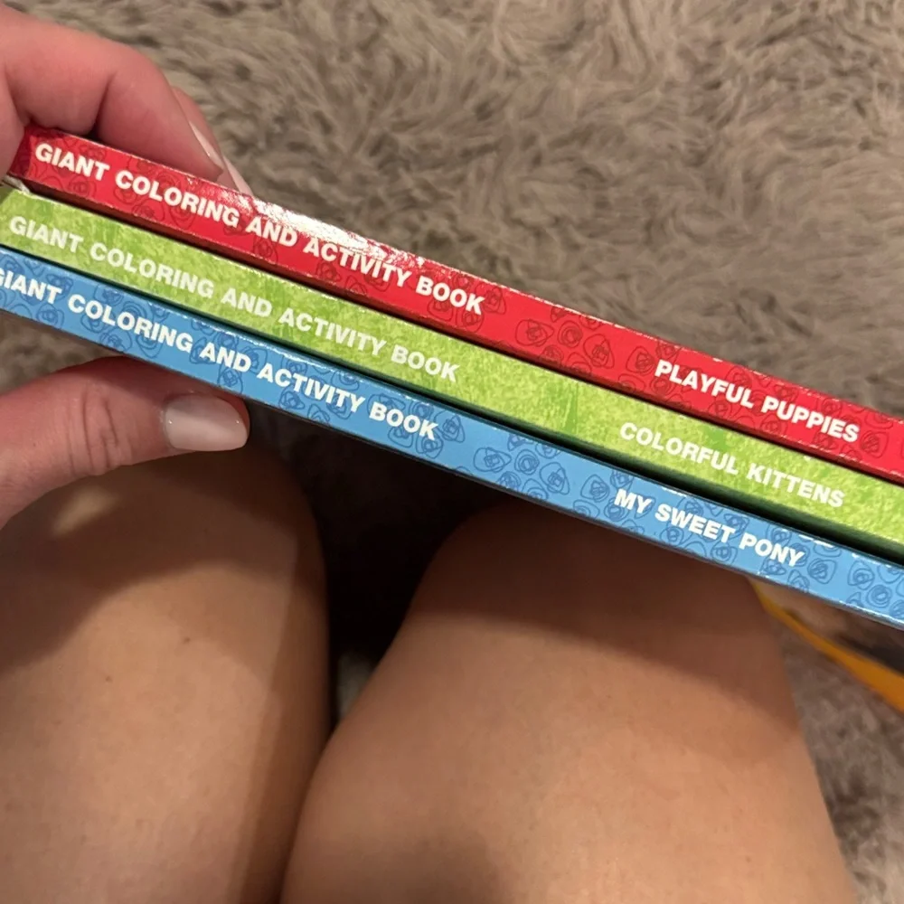 Set of 3 Giant Coloring & Activity Book Set - Pony Horse, Kitten, Puppies